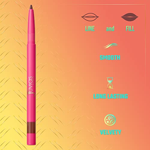 Juvia's Place Coffee Shop Luxe Lip Liner: Chocolate Drip - Colorstay Matte Finish Lip Pencil, Makeup for Natural Long Lasting Beauty and Sensational Wear, Lip Stain Kiss Proof Cometics