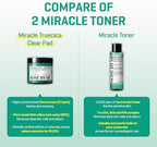 SOME BY MI AHA BHA PHA 30 Days Miracle Truecica Clear Pad - 70 Pads - Mild Exfoliating Korean Centella Toner Pads - Daily Soothing and Blackhead Removing Pore Minimizer for Face - Korean Skin Care