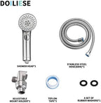 Shower Head, High Pressure 6 Setting Shower Head Hand-Held with ON/OFF Switch and Spa Spray Mode - Shower Heads with Handheld Spray High Pressure - Brushed Nickel