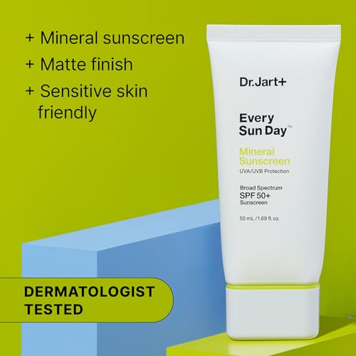 Dr.Jart+ Every Sun Day Mineral Sunscreen SPF 50+ for Face | Korean Skin Care | Travel Size, 1.69 Fl Oz
