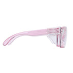 BINGKING ANSI Z87 UV400 Transition Photochromic Pink Safety Glases sunglasses for women (Clear pink (clear shield))