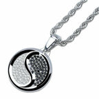 2.10 Ct. Round Cut Lab-Created Diamond Men's & Women's Yin-Yang Symbol Pendant Necklace, 14K White Gold Finish Ice-Out Hip Hop Charm