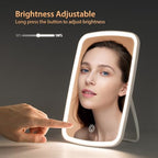 Rechargeable Makeup Mirror with Lights, Portable Travel Lighted Vanity Mirror, Dimmable Touch Screen Tabletop LED Make up Mirror