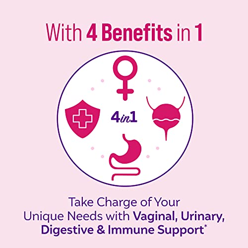 Culturelle Women’s 4-in-1 Daily Probiotic Supplements for Women - Supports Vaginal Health, Digestive Health, Immune Health, Occasional Diarrhea And Gas - Non-GMO - 30 Count