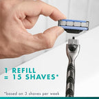 Gillette Mach3 Shaving Razor for Men, 1 Gillette 3-Blade Razor Handle for Men’s Grooming, 10 Razor Blade Refills, Razor Blades with Lubrication Strip