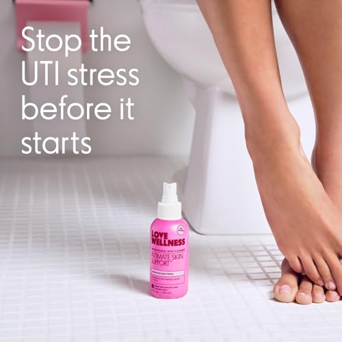 Love Wellness Intimate Skin Support I UTI Prevention and Cleanser Spray I Odor Removal & Itch Relief, Hypochlorous Acid Formula, pH-Balanced & Fragrance-Free, 4 fl oz