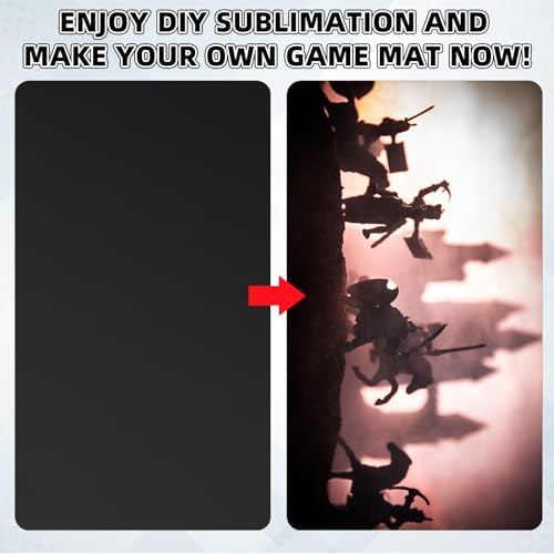 Yexiya 8 Pcs Card Game Mats 14 x 24 Inch Sublimation Blanks Playmat for Trading Board Game Smooth Rubber Playing Mat for Games, Mouse Pad (Black)