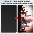 Yexiya 8 Pcs Card Game Mats 14 x 24 Inch Sublimation Blanks Playmat for Trading Board Game Smooth Rubber Playing Mat for Games, Mouse Pad (Black)