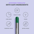 Wonderskin 1440 Longwear Green Waterproof Eyeliner Pencil - Sharpenable Eyeliner Pencil and Smudge Proof Green Eye Liner Pencils (Pine)