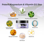 Magnesium Body Calm Cream [Natural & Vegan] - Topical Magnesium Cream Lotion Support for Sleep, Apply to Legs, Arms or Chest, With Magnesium & Vitamins D3, 4oz
