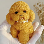 Handmade Big Taba Squishy Dog Toy, Taba Squishy Teddy Dog Toy, Cute Squishy Poodle,Realistic Puppy Toy, Silicone Mochi Fidget Pup, Stress Relief Gift for Adults & Kids (Brown-L)