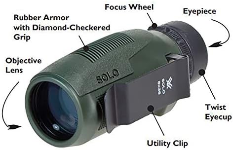 Vortex Optics Solo Monocular 8x36 - Utility Clip, Adjustable Eyecup, Fully Multi-Coated Lenses, Rubber Armor, Non-Slip Grip, Fogproof, Waterproof - Unlimited, Unconditional Warranty