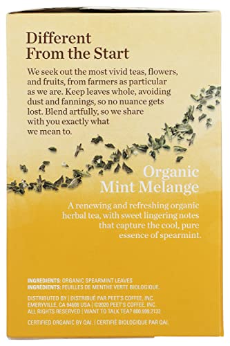Mighty Leaf Tea Organic Mint Melange Hand-Stitched Tea Bags, 15 ct