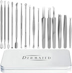 [16 Pcs] Blackhead Remover Tools 2025 Latest Pimple Popper Tool Kit | Stainless Steel Professional Pimple Extractor Tool Kit for Blackheads, Blemish, Comdone, Acne, Zit, and Whiteheads for Face & Nose