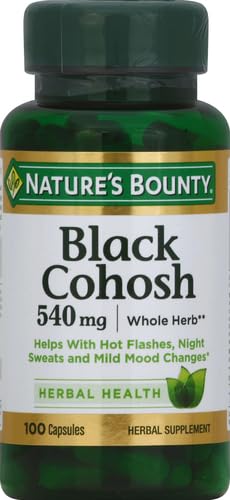 Nature's Bounty Black Cohosh Root Pills and Herbal Health Supplement, Natural Menopausal Support, 540 mg, 100 Capsules (Pack of 3)