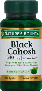 Nature's Bounty Black Cohosh Root Pills and Herbal Health Supplement, Natural Menopausal Support, 540 mg, 100 Capsules (Pack of 3)