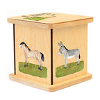 Wooden Piggy Bank for Kids and Adults, Personalized Gift Handmade in USA by BloomOwl, Custom Piggy Bank, Personalized Banks for Kids, Gifts for Baby Boys and Girls (Farm- Blue)