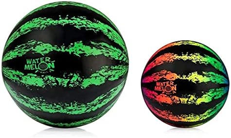 Watermelon Ball Pool Toys for Adults and Family - 2 Pack of 6 1/2" & 9" Kids, Teens, Everyone Swimming Games, Water Football, Tag, Diving Beach Play Fun Accessories