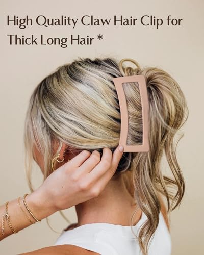 Yanibest 3 Pack Hair Clips for Women 4.3 Inch Large Claw Clips for Women Thick Curly Hair, Big Matte Banana Clips,Strong Hold Jaw Clips