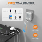 Switzerland Power Adapter 2 Pack, TESSAN Type J Adaptor with 4 Outlets 3 USB Charging Ports(1 USB C), Swiss Travel Plug for US to Switzerland, Liechtenstein, Rwanda
