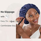 YANIBEST Double Layer Satin Bonnet Silk Bonnet Adjustable Hair Bonnet for Sleeping Hair Bonnets for Women Curly Natural Hair