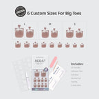 BTArtbox Press On Toenails - Lamp-Curable Real Square Cat Eye Toe Nail Press Ons with Glue for Women, Semi-Transparent Fake Toe Nail Tips in 15 Sizes - 30 Toenails Kit, Hazel Gleam