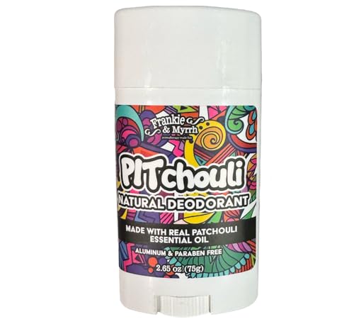Frankie & Myrrh Natural Patchouli Deodorant for Hippie Women and Men | Real Essential Oils | Aluminum Free-Baking Soda, Coconut Oil and Shea Butter (256 oz) Paraben and Phthalate Free