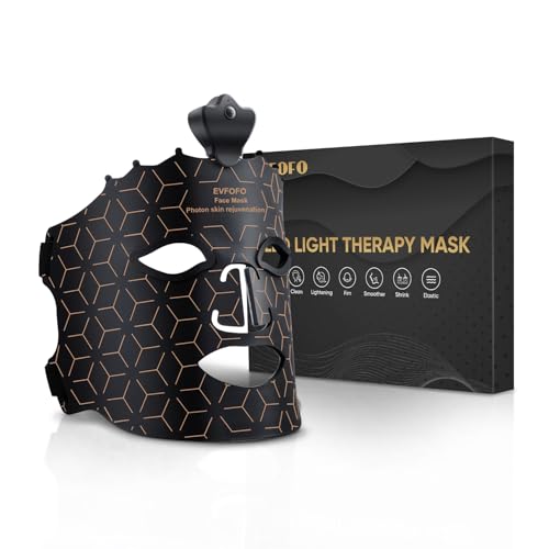 Red Light Therapy Mask for Face, 7 Colors LED Face Mask Light Therapy At Home, Led Face Mask Light Therapy, Black