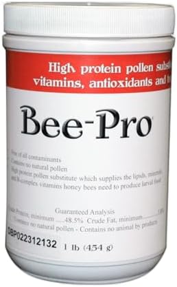Mann Lake FD203 Bee-Pro Pollen Substitute, High Protein, Boosts Brood, Healthy Colony, Free from Animal by-Products, Rich in Vitamins & Amino Acids, 1 Lb Canister