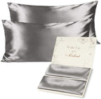 Yanibest King Size Satin Pillowcase Set of 2 - Silky Pillow Cases for Hair and Skin 20x36 Inches, Silk Pillowcase for Hair & Skin with Zipper, Exquisite Packaging for Women Men