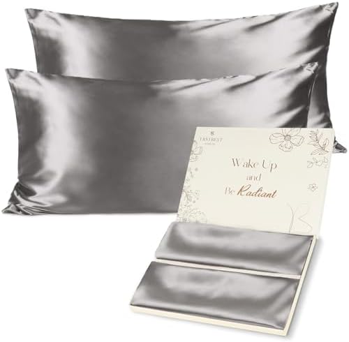 Yanibest Satin Pillowcase, King Size Pillow Cases Set of 2 - Silk Pillow Cases for Hair and Skin with Zipper, Silk Pillow Cases King for 20"x40", Exquisite Packaging for Women Men