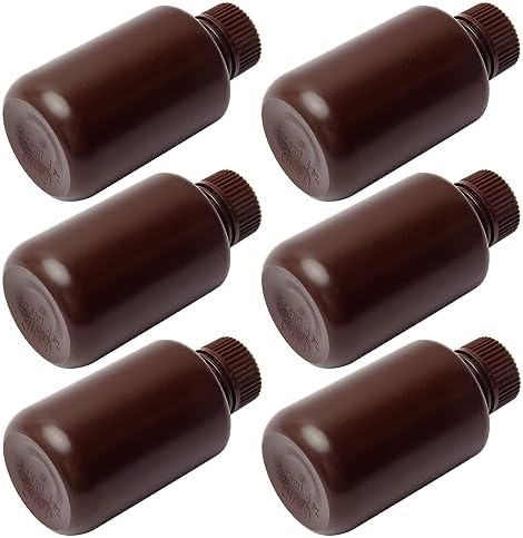 Othmro 8Pcs 4.3oz Plastic Containers Lab Chemical Reagent Bottles 125ml Small Mouth Liquid Solid Storage Bottles Round Sample Storage Containers Sealing Bottles with Cap for Food Stores Brown