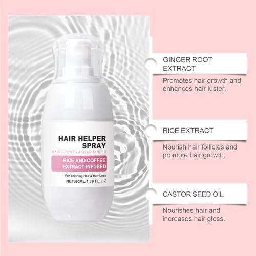 H-Regrow 2.0 - Hair Regrowth Spray with Biotin, Caffeine, Rice, Ginger, Castor Oil - 1PCS