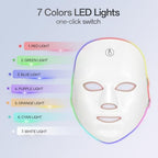 Red Light Mask for Face, 7 Color Red Light Facial Masks, At-Home Facial Care Device, Portable, Cordless, and Rechargeable