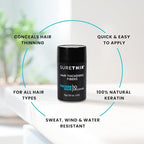 SURETHIK Hair Fibers, 15g (Black), Fills Thinning Hair for Visibly Fuller Look, Conceals Bald Spots, Natural Look, For Men & Women