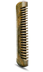 Sandalwood Handmade Beard Comb for Men - Premium Wooden Comb - Pocket Wood Comb in PU Leather Case