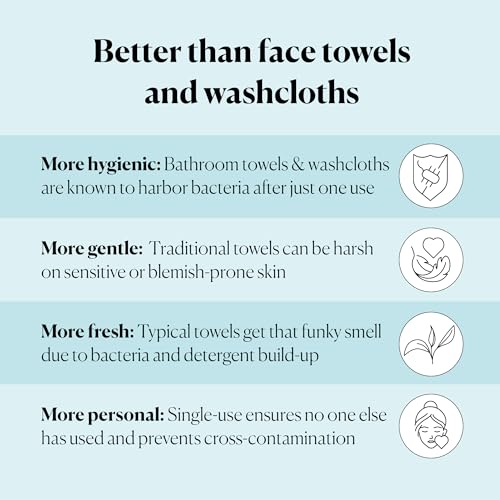 Sky Organics - Gentle Clean Face Towels (2-Pack) - 100 XL Single-Use Face Wipes - Ultra Soft & Dual Textured - Disposable Face Towel - Makeup Remover Wipes - Cruelty Free - Skin Care Tools - Self Care