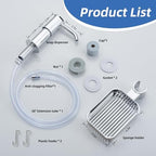 Soap Dispenser for Kitchen Sink with Sponge Holder, Built in Soap Dispenser Pump, Under Counter ABS Pump Head with 38" Extension Tube Kit, Good Suction Power, Chrome