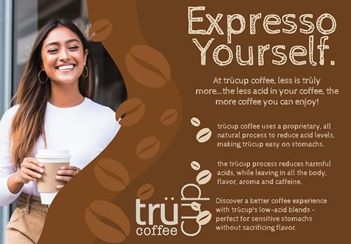 trücup Low Acid Coffee, Light Roast Whole Bean Coffee 80 Oz, Natural Water&Steam Process (60% Less Acid), Smooth Flavor, Stomach-Friendly Rich in Antioxidants