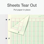 Adams Columnar Analysis Pad, 8 Column Ledger, 8.5" x 11", 100 Pages (50 Sheets), Green, 3 Hole Punch, for Accounting, Bookkeeping & Data (ACP85118)