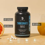 Threonate Mag 180 Cápsulas. Ingredientes Naturales: L Treonato de Magnesio, Melena de Leon y Colágeno Hidrolizado. L Threonate Mag B Life.