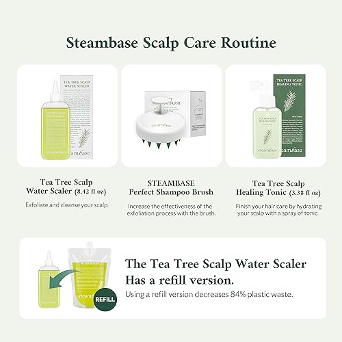 Tea Tree Scalp Water Scaler | Scalp Exfoliator for Itchy Dry Flaky Scalp, Buildup Remover, Treatment for Excess Sebum Oily Greasy Hair | Korean Hair Care Products, Refill 16.9 fl oz