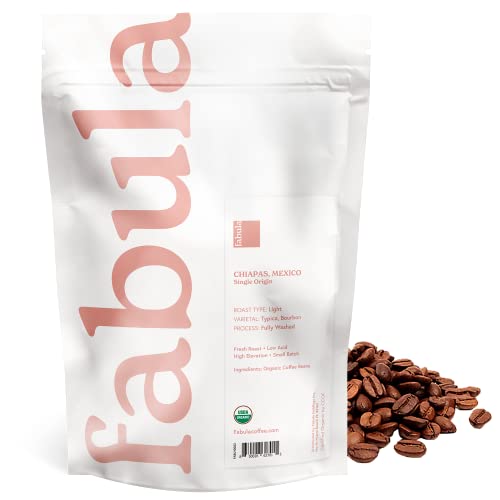 Fabula Coffee Light Roast Whole Beans - Organic - Low Acid - Single Origin - Non-GMO - Mold Free - 12 Ounces