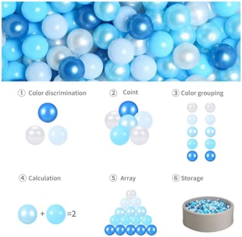 GOGOSO Ball Pits Balls for Toddlers Pack of 50 100 200 Plastics Shape Ball Non-Phthalate Non-BPA Non-Toxic 2.2-Inch Crush Proof Play Balls