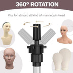 Wig Stand Tripod 50 Inch Metal Wig Mannequin Head Tripod Stand For Hairdressing Training Head Adjustable Wig Tripod Stand with Tool Tray (Silvery, Mannequin Head Not Included)