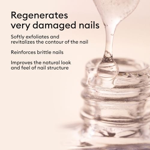MANUCURIST - S.O.S. Base Coat - Enriched with Vitamins C and B5 - Nail Fortifier - Repairs and Strengthens - Care for Very Damaged Nails - Vegan, Up to 78% Plant-Based - 0.5 fl oz