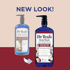Dr Teal's Body Wash with Pure Epsom Salt, with Shea Butter & Almond Oil, 24 fl oz (Pack of 4)
