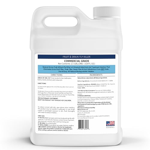 Fruit Fly & Drain Fly Killer - Simple Commercial Drain Gel Treatment - Eliminates Gross Fruit Flies, Drain Flies, Sewer Flies & Gnat Infestations From Any Drain. Fast & Easy - (128 Oz, Case of 4)