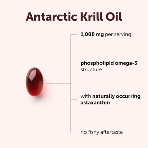 Micro Ingredients Antarctic Krill Oil Supplement, 1000mg Per Serving, 300 Soft-Gels, Rich in Omega-3s EPA, DHA & Natural Astaxanthin, Supports Immune System & Brain Health, Easy to Swallow