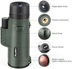Pankoo 40X60 Monocular Telescope with Smartphone Holder & Upgraded Tripod, 2024 BAK4 Prism FMC Monoculars for Adults, HD Monocular Scope for Bird Watching Hiking Concert Camping Travelling